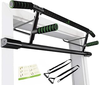 BODYROX Pull Up Bar 4 Grips Foldable Doorway Chin up Bar | Multi-Grip Door Way Home Gym Fitness | Elevated Design, Heavy Duty, Mountable Door Pull Up Bar
