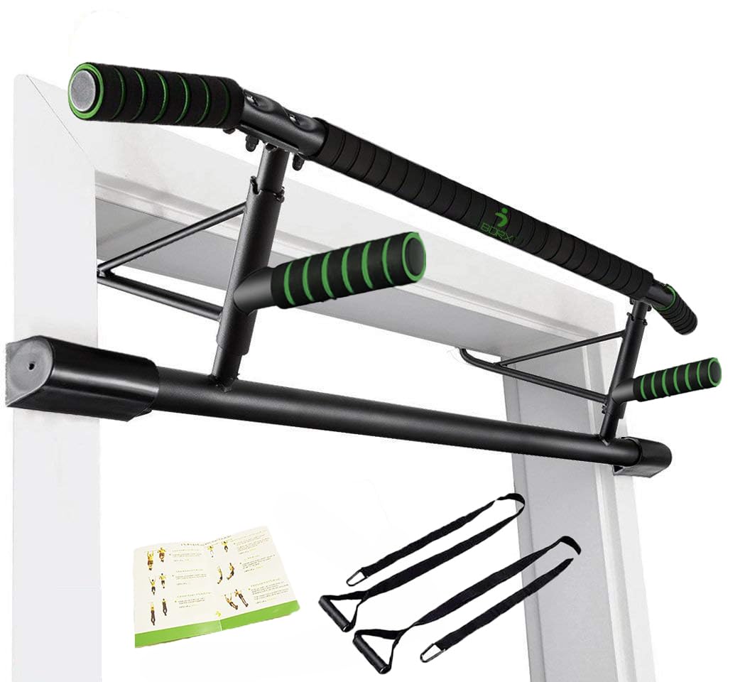 BODYROX Pull Up Bar 4 Grips Foldable Doorway Chin up Bar | Multi-Grip Door Way H