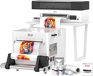 DXZ 2026 14'' A3 DTF Printer with F1080 Printhead – 200% High Speed DTF Machine for Multi-Fabric, One-Click Print-to-Bake & 24/7 Auto-Maintenance, 2-Year Ink Included（Printer+Shaker Oven ）