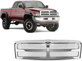 Chrome Front Grille With Honeycomb Mesh Insert - Compatible With Dodge Ram 1500, 2500, 3500 (1994-2002)