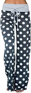 iniber Women's Floral Wide Leg Pajama Pants Casual Yoga Palazzo Drawstring Loose Trousers