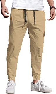 COOFANDY メンズ カジュアル ジョガーパンツ 伸縮性 ドローストリング チノカーゴパンツ ハイキング アウトドア トラックスウェットパンツ