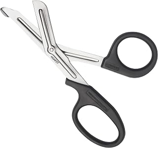 First Aid Scissors, Bandage Tough Cut Tuff-Cut Trauma Medical Shears for Nurses, Paramedics Doctors Students Theatre Hospitals, Veterinary, Firefighter, Rescue, Home and DIY (Black, 7.5 Inches)
