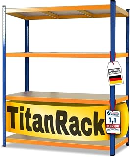 KARAT Heavy Duty Shelving Unit, 160 x 150 x 80 cm, Blue/Orange