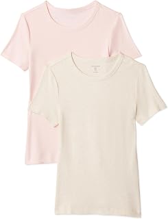 Amazon Essentials Women's Slim-Fit Short-Sleeve Crewneck T-Shirt, Pack of 2