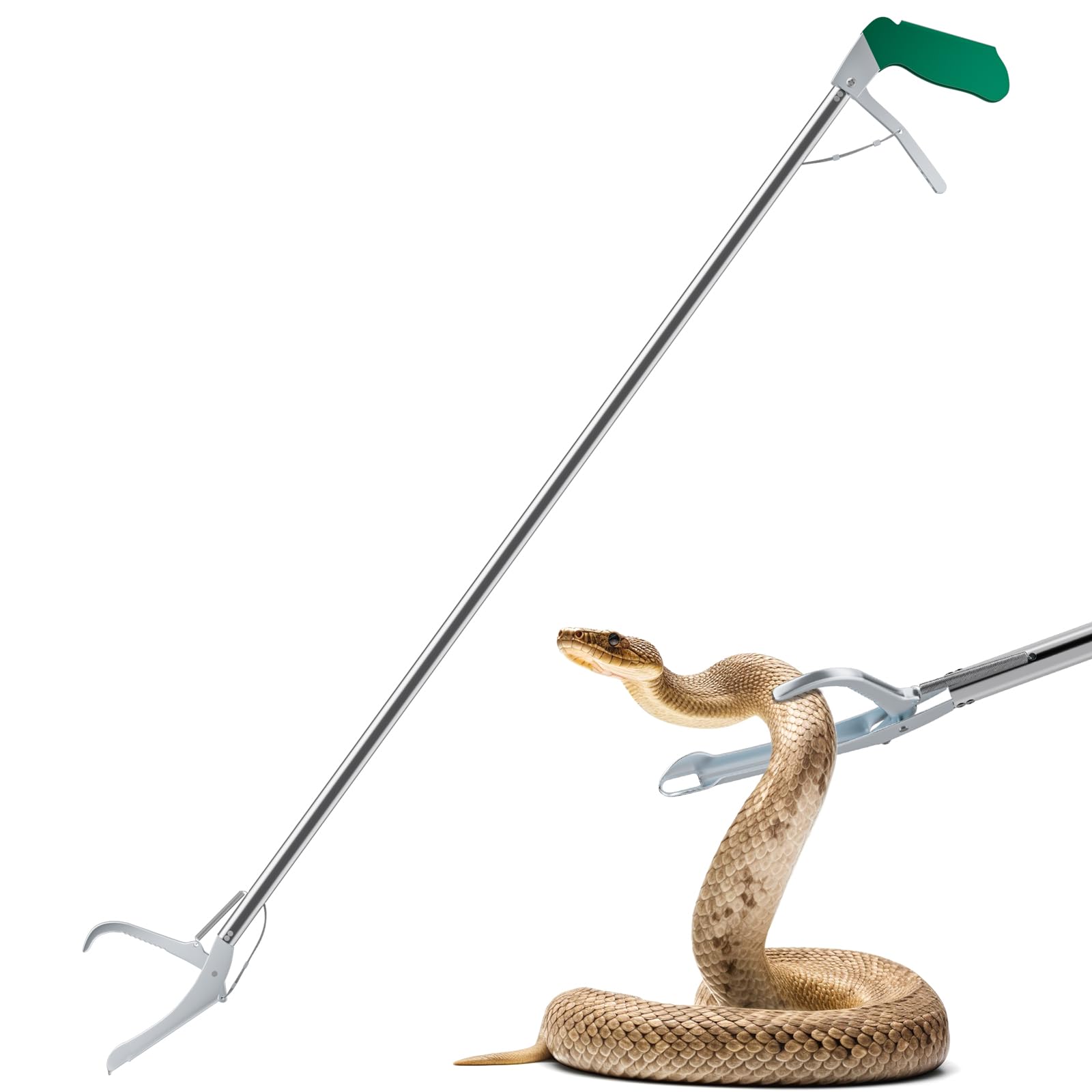 47" Extra Heavy Duty Snake Tongs Reptile Grabber Catcher | Wide Jaw Handling Too