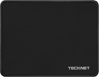 TECKNET Mouse Pad, 270 x 210 mm Gaming Mousepad with Waterproof and Non-Slip Rubber for PC Office, Work, Home, Gaming, Study, Laptop, Computer, Black