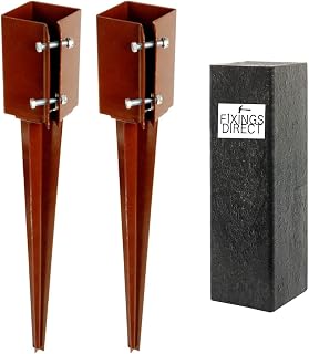 [FIXINGS DIRECT®] 75mm (3") Industrial Fence Post Spike Support 600mm Long Drive Down Post Spike (Includes Driving Tool) (2)