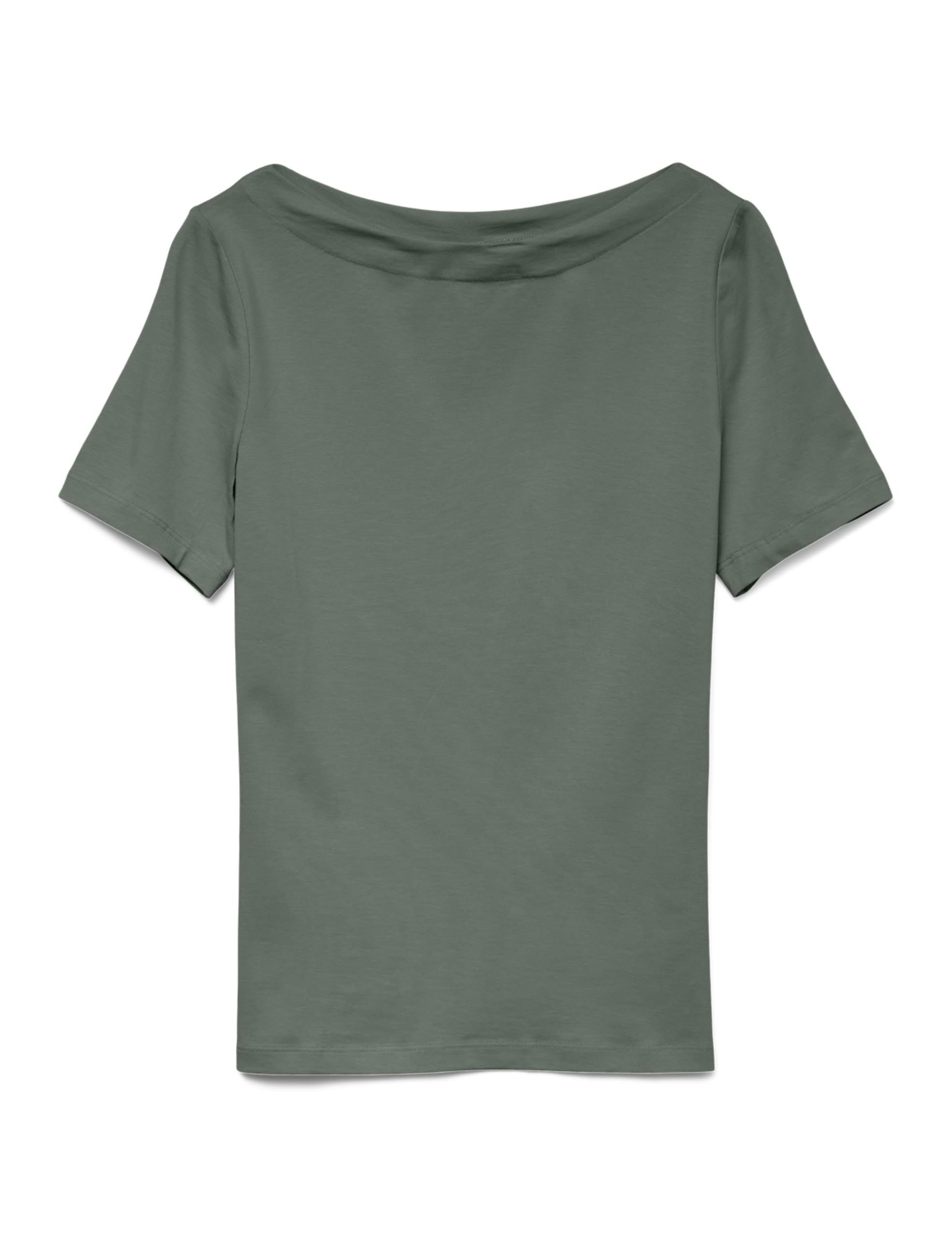 VERO MODA Panda Women's Basic Stretch Short Sleeve Boat Neck Top
