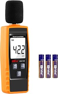 Decibel Meter Sound Level Reader 30-130dB(A), Hand-held Sound Noise Meter with Backlight Alarm, Digital Noise Meter Decibel Monitoring Tester Calibrated Audio Noise Volume Measuring Instrument