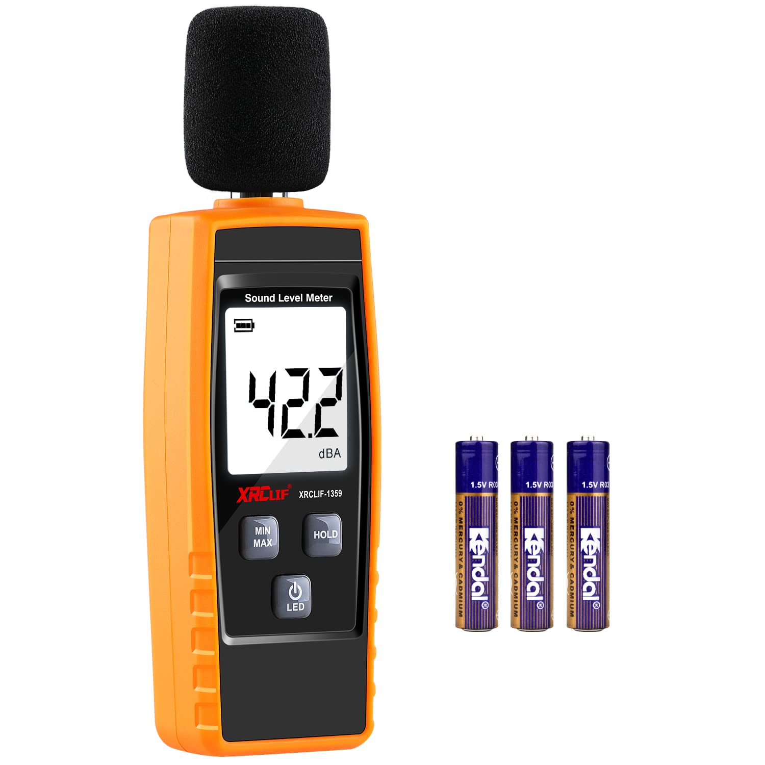 Decibel Meter Sound Level Reader 30-130dB(A), Hand-held Sound Noise Meter with B
