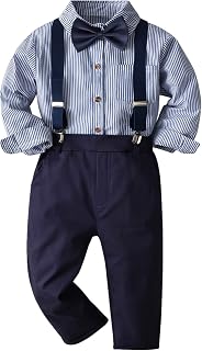 amropi Boys' Outfits and Matching Short Sleeve Shirt and Trousers and Tie for 3-12 Years