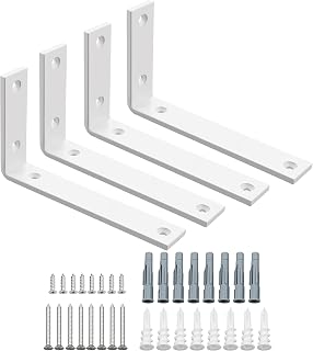 SAYAYO White Shelf Brackets Heavy Duty Metal L Brackets 5MM Thick 175*100mm