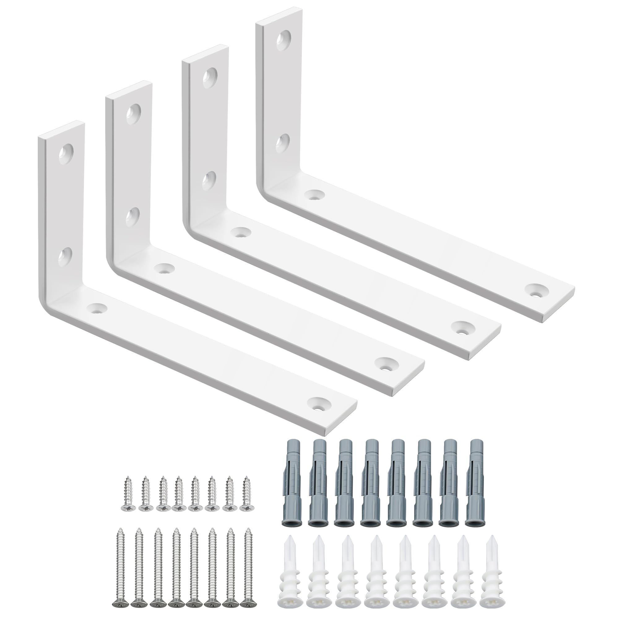 SAYAYO White Shelf Brackets Heavy Duty Metal L Brackets 5MM Thick 175*100mm