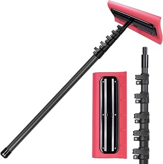 DOBEN Carbon Fiber Snow Roof Rake Extendable Pole Roofs Solar Panels Cars | 4.7-24FT Telescopic Quick Deploy Lightweight Strong Soft EVA Foam Head Roof Roofs Solar Panels RVs&Cars Snow Removal