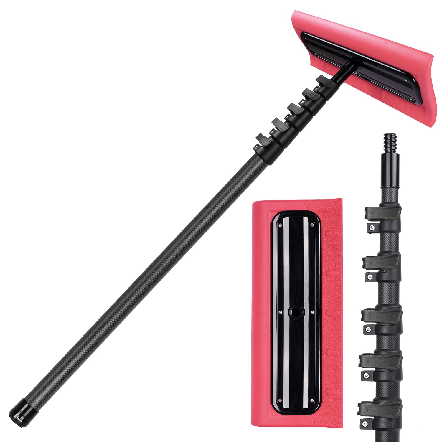 DOBEN Carbon Fiber Snow Roof Rake Extendable Pole Roofs Solar Panels Cars | 4.7-