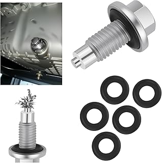 M12x1.75 Magnetic Oil Drain Plug Replacement OEM 10017615/653096US with 5PCS Oil Drain Plug Gasket,Durable Oils Pan Drains Plugs Compatible with Cadillac/Chevrolet,Essential Oils Plugs (M12*1.75)
