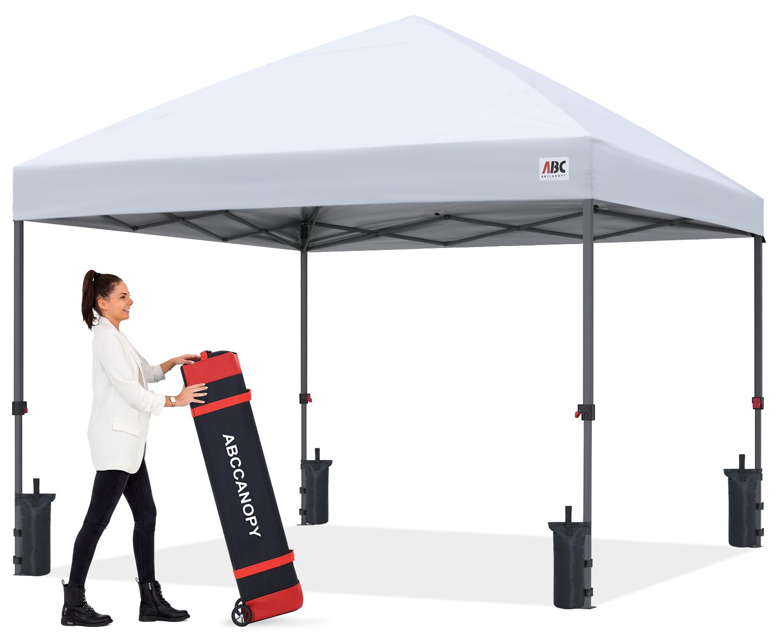 ABCCANOPY 10x10 Pop Up Canopy Tent, Heavy Duty Weather Protection, White | Easy 