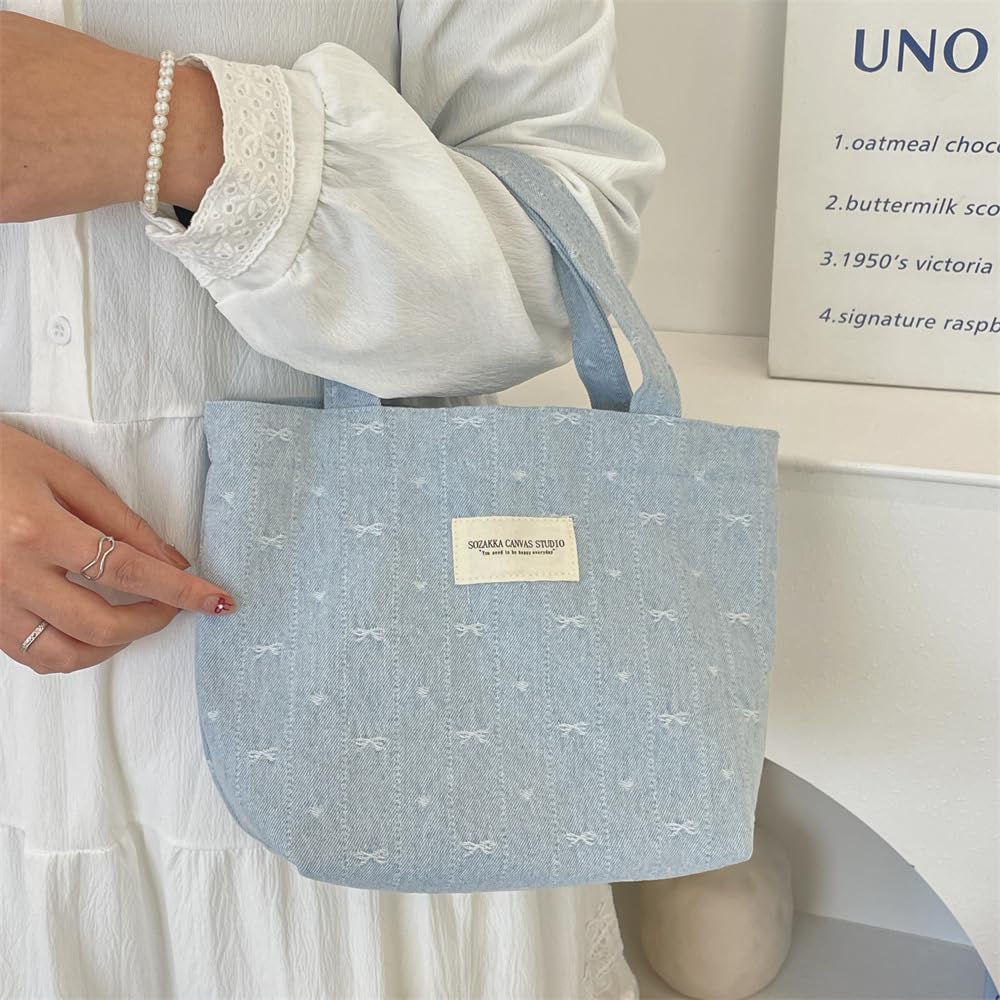Vintage Denim Tote Bag, Retro Tote Bag for Work, Shopping and Daily Use, Spaciou