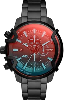 Diesel Griffed Uhr für Herren, Quarz-Chronographenwerk mit Edelstahlarmband