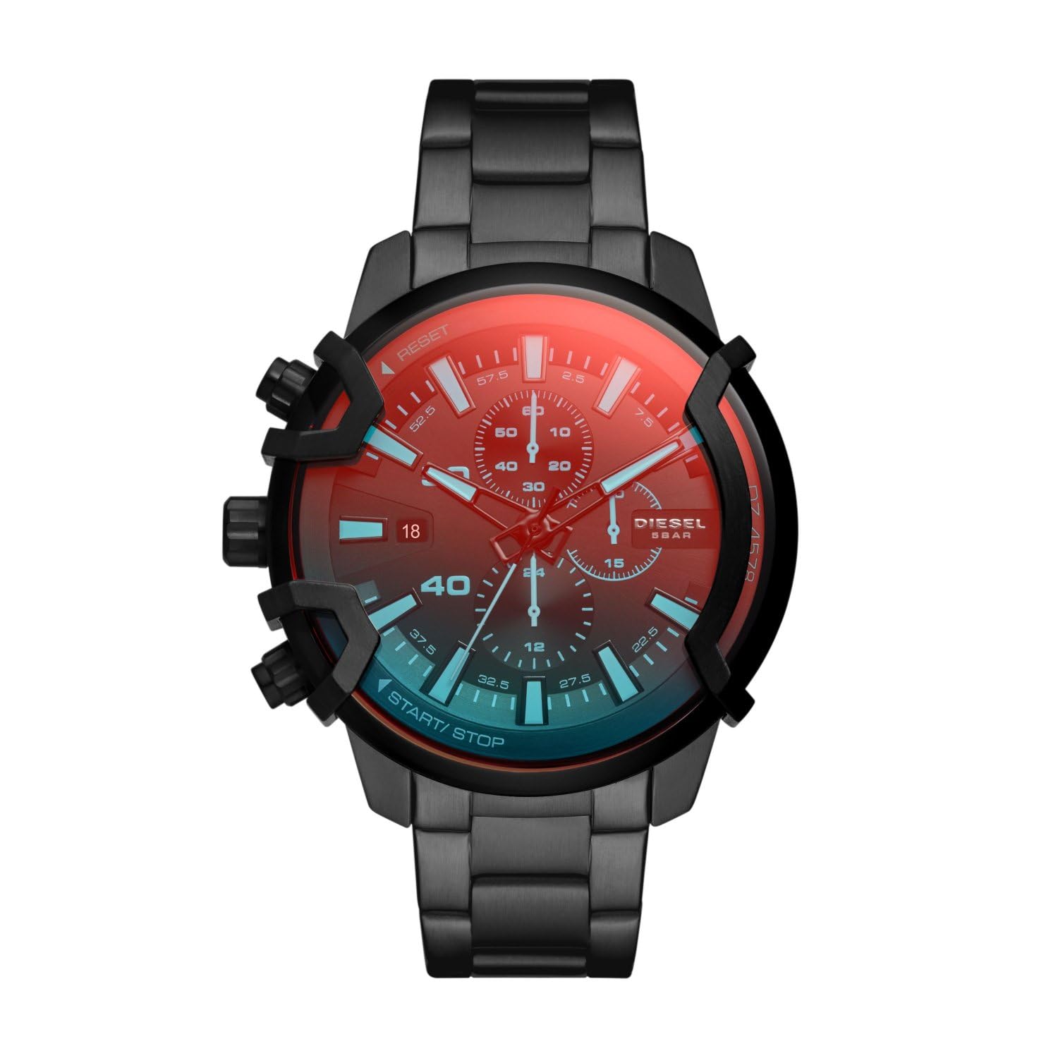 Diesel Griffed Uhr für Herren, Quarz-Chronographenwerk mit Edelstahlarmband