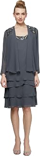 S.L. Fashions Delicate and Normal Layered Sequins Decorated Jacket Dress for Special Occasion Women