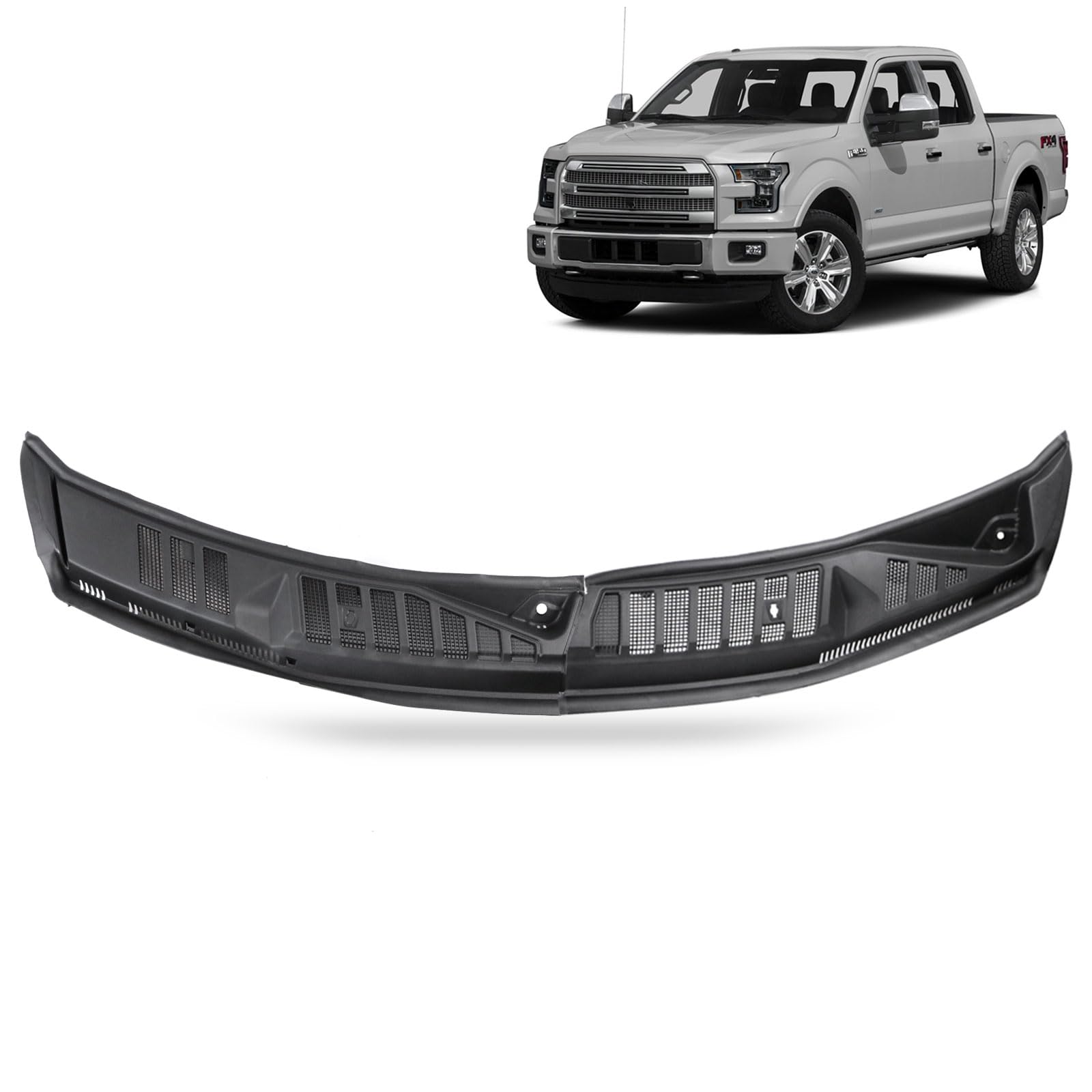 Windshield Cowl Wiper Panel Grille Fits Ford F150 2015-2020 | with Clips for Ins
