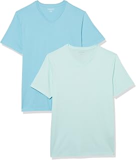 Amazon Essentials Men's Short Sleeve V-Neck T-Shirt, Pack of 2