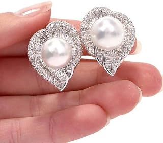Heart Shaped Stud Earrings Faux Pearl Stud Earrings Fashion Jewelry for Women