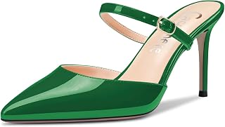 Castamere Women's High Heel Pointed Toe Slip-on Slingback Wedding Sandals Dress 8.5 CM Heels Shoes
