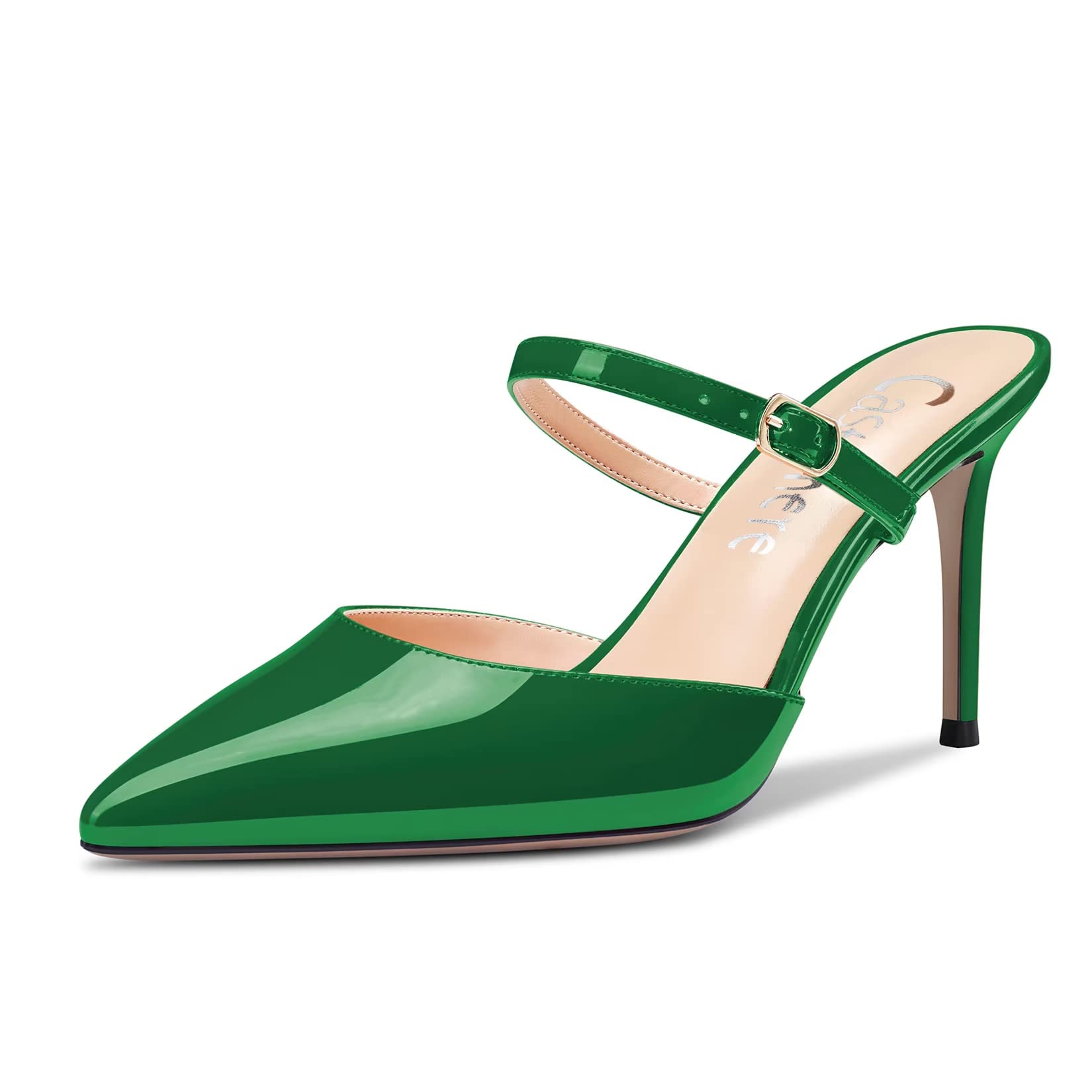 Castamere Women's High Heel Pointed Toe Slip-on Slingback Wedding Sandals Dress 