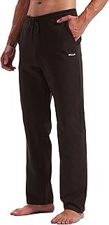 WILLIT Mens Cotton Jogging Bottoms Yoga Pants Workout Open Top Sports Trousers with Pockets