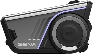 Sena 60S Motorcycle Communication Headset with WAVE, Mesh 3.0, and Bluetooth Intercom, IPX7 Waterproof, 24 hr Battery, 2 km Range, 2nd Generation SOUND by Harman Kardon Helmet Comms System