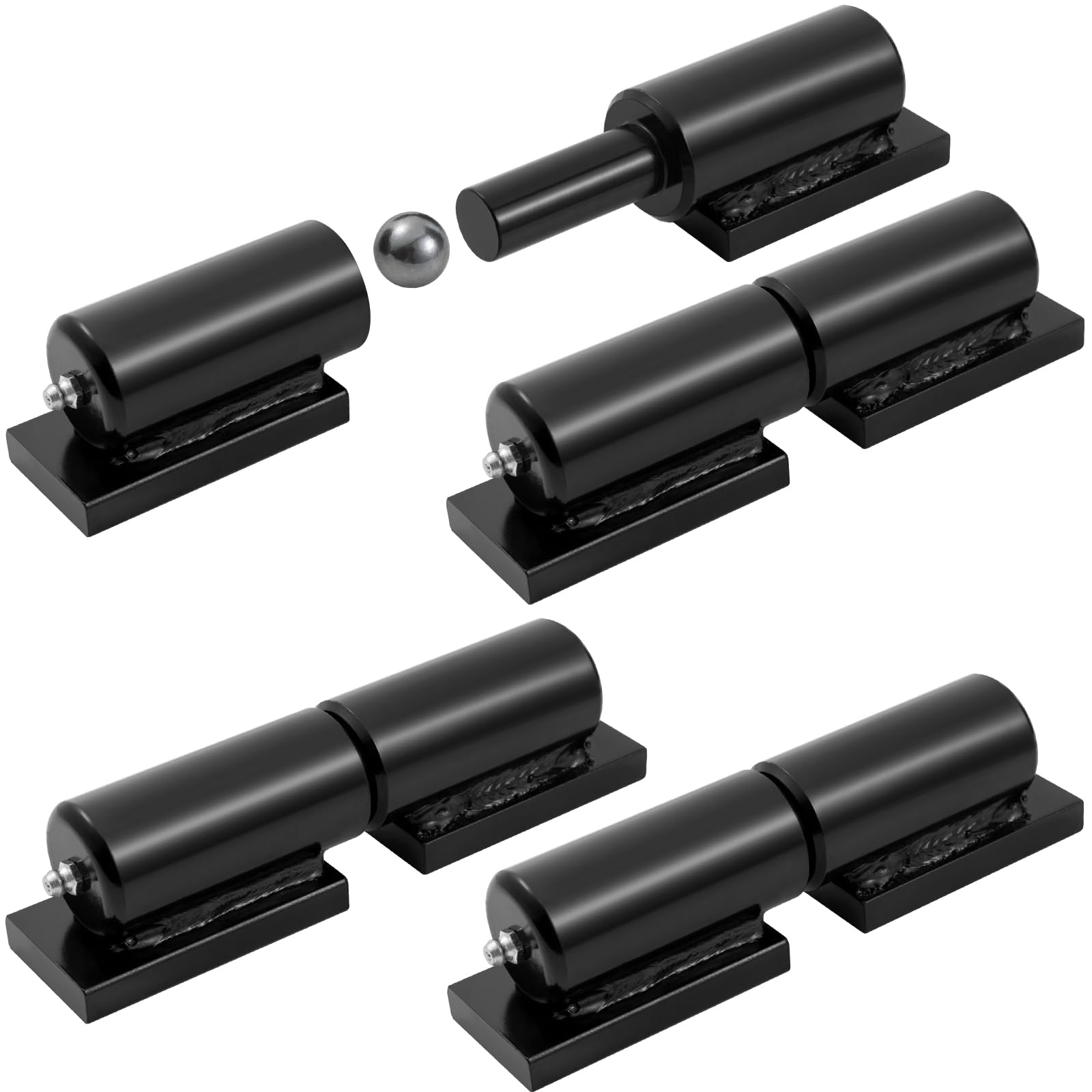 7" Barrel Hinges Heavy Duty,Weldable Barrel Hinges with Grease Zerk,900 Lbs | He