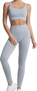2 Pieces Workout Sets for Women Leggings with Padded Sports Bras