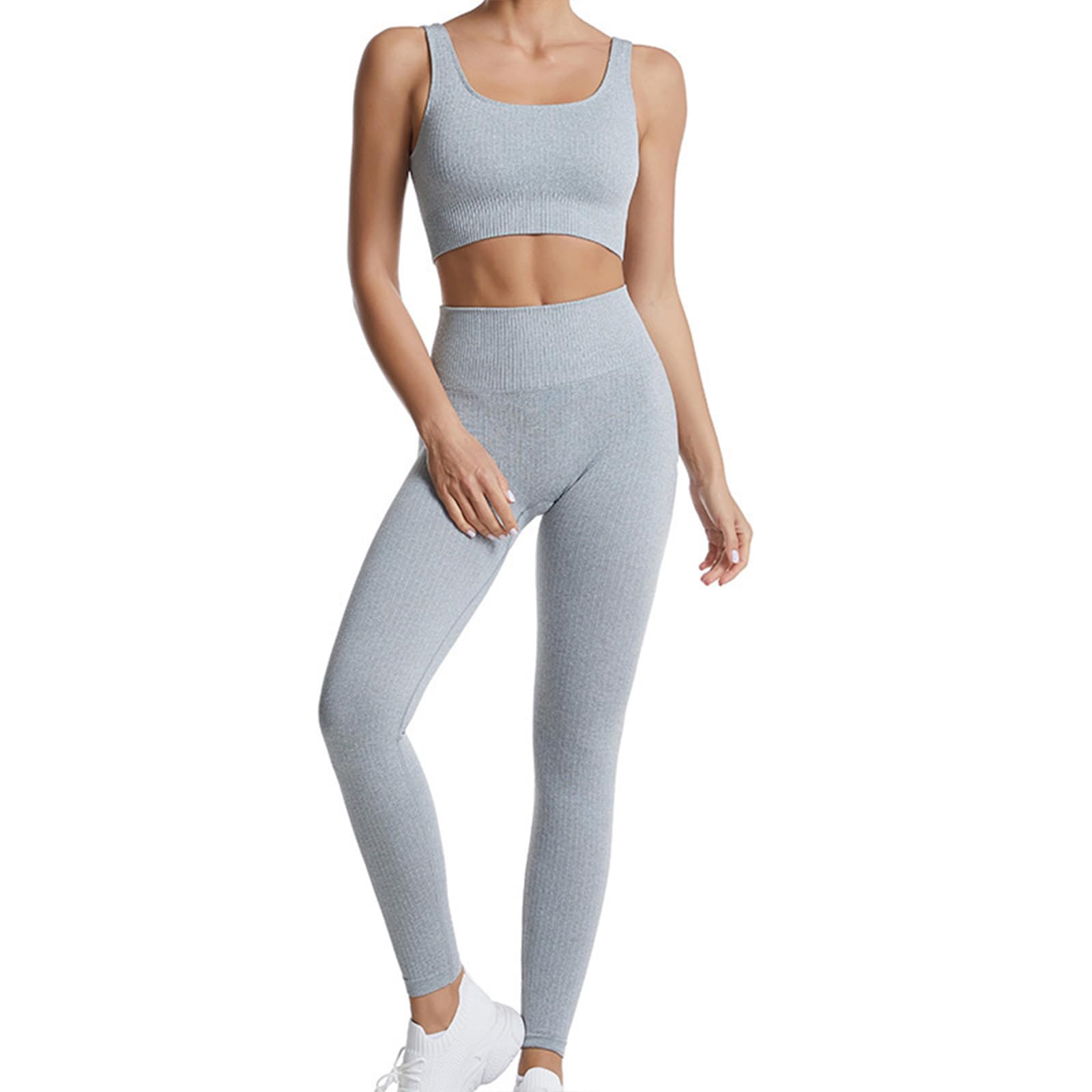 2 Pieces Workout Sets for Women Leggings with Padded Sports Bras