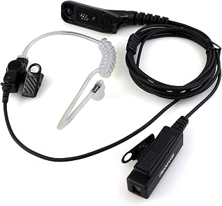 Retevis APX 6000/XPR 7550e/APX 8000 Walkie Talkie Earpiece, Full-Size PTT | Compatible with Motorola APX 4000/XPR 7580e/7550/7380e/APX 6000/XPR 6550 Radio, Two Way Radio Earpiece with Mic(1 Pack)
