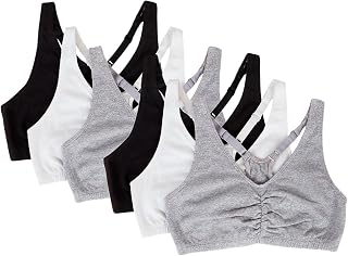 Fruit of the Loom Women's Adjustable Shirred Front Racerback Sports Bra Multi Packs!