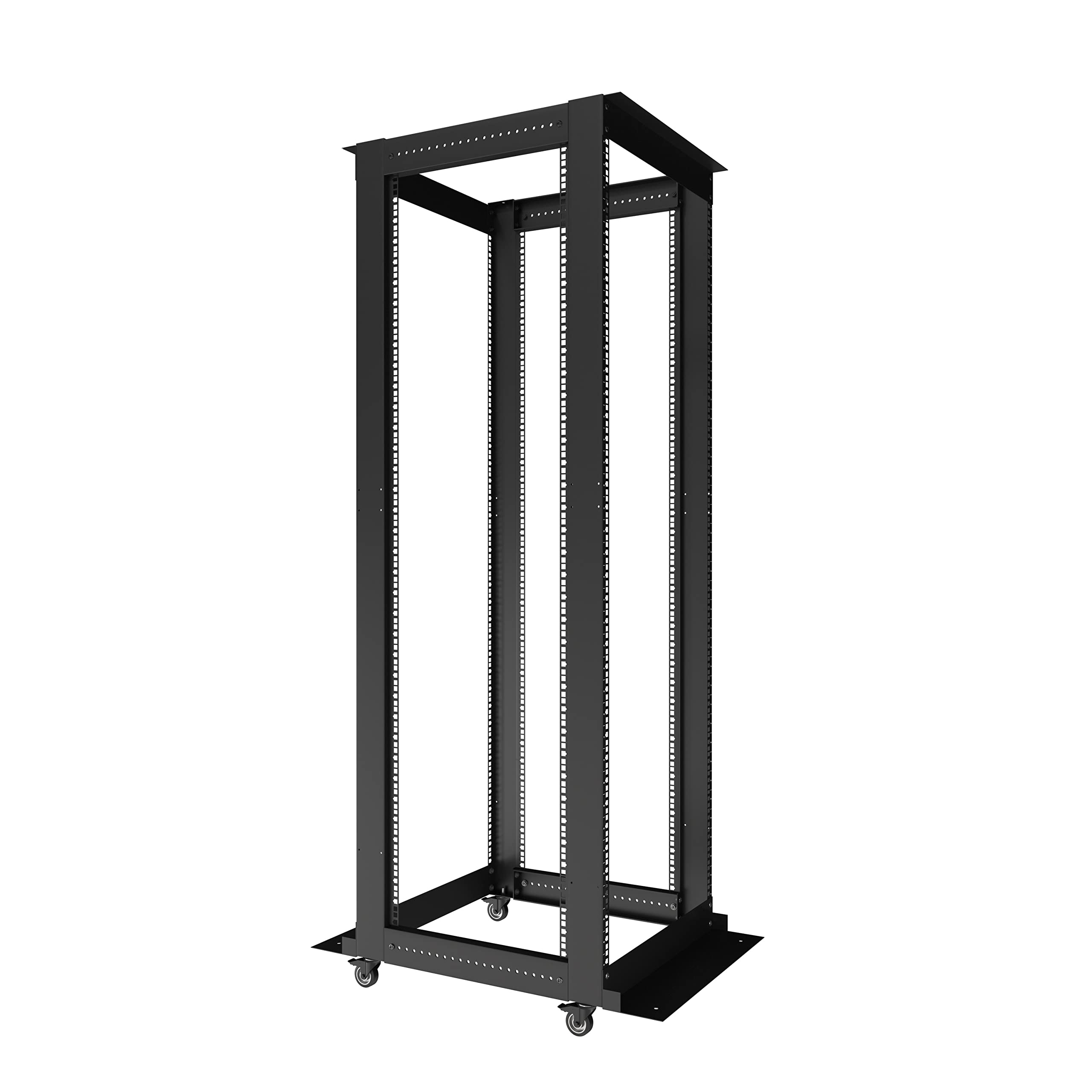 42U 4-Post Open Frame Server Rack – Adjustable Depth 24"–37", 19" Network Equipm