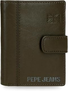 Pepe Jeans Cortland Vertical Wallet with Click Closure, One Size, green, one size fits all, Vertical wallet with click closure