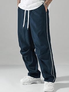 Y2K Mens Baggy Sweatpants Parachute Pants Wide Leg Vintage Casual Wear