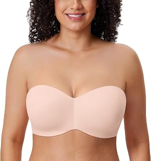 [DELIMIRA] Strapless Bra Large Size Won't Fall Down Underwire Unpadded Seamless Large Size Bra
