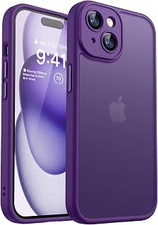 CANSHN For iPhone 15 Case with Camera Protection - Dark Purple