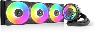 ARCTIC Liquid Freezer III Pro 360 A-RGB - AIO CPU Cooler, 3 x 120 mm Water Cooling, 38 mm Radiator, PWM Pump, VRM Fan, AMD AM5/AM4, Intel LGA1851/1700 Contact Frame - Black