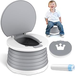 Portable Potty for Toddler Travel Foldable Car Potty Seat for Boys Girls | Potty Training Toilet On The Go Potty Travel Potty Seat for Toddler Camping Essentials for Kids Park Indoor/Outdoor