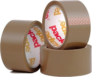 Packatape - 3 Rolls Per Pack 48MM x 66M Brown Packaging Tape for Parcels and Boxes. This 3 rolls pack of Heavy Duty Brown Packing Tape Provides a Strong, Secure and Sticky Seal for your Boxes