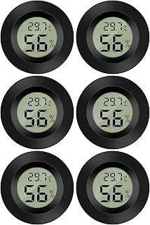 Thlevel Digital Temperature Humidity Mini Hygrometer Thermometer Hygrometer | LCD Digital Hydrometer for Greenhouse Babyroom 6 Pack