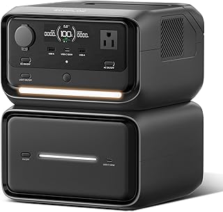 EF ECOFLOW Portable Power Station River 3 Plus with EB600 Extra Battery | Expand Capacity from 286Wh to 858Wh, 3 Up to 1200W AC Outlets, <10 MS UPS, <30 dB Quiet, RIVER 3 Max Plus LiFePO4