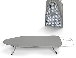 BlissBoard Grey Tabletop Mini Ironing Board 31"x12" Foldable | With Iron Rest & Heat Resistant Cover, Compact For Dorms, Apartment And Travel