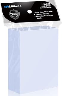 Mlikero 100 Pcs Clear Card Sleeves, Standard Size Trading Cards Protector Fit for MTG, Football, Sports, Game Cards, 66 x 91 mm